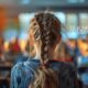 teacher students unbraiding hair